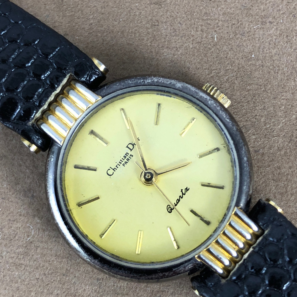Vintage Christian Dior Paris Watch 2 Tone, Leather - Picture 6 of 7